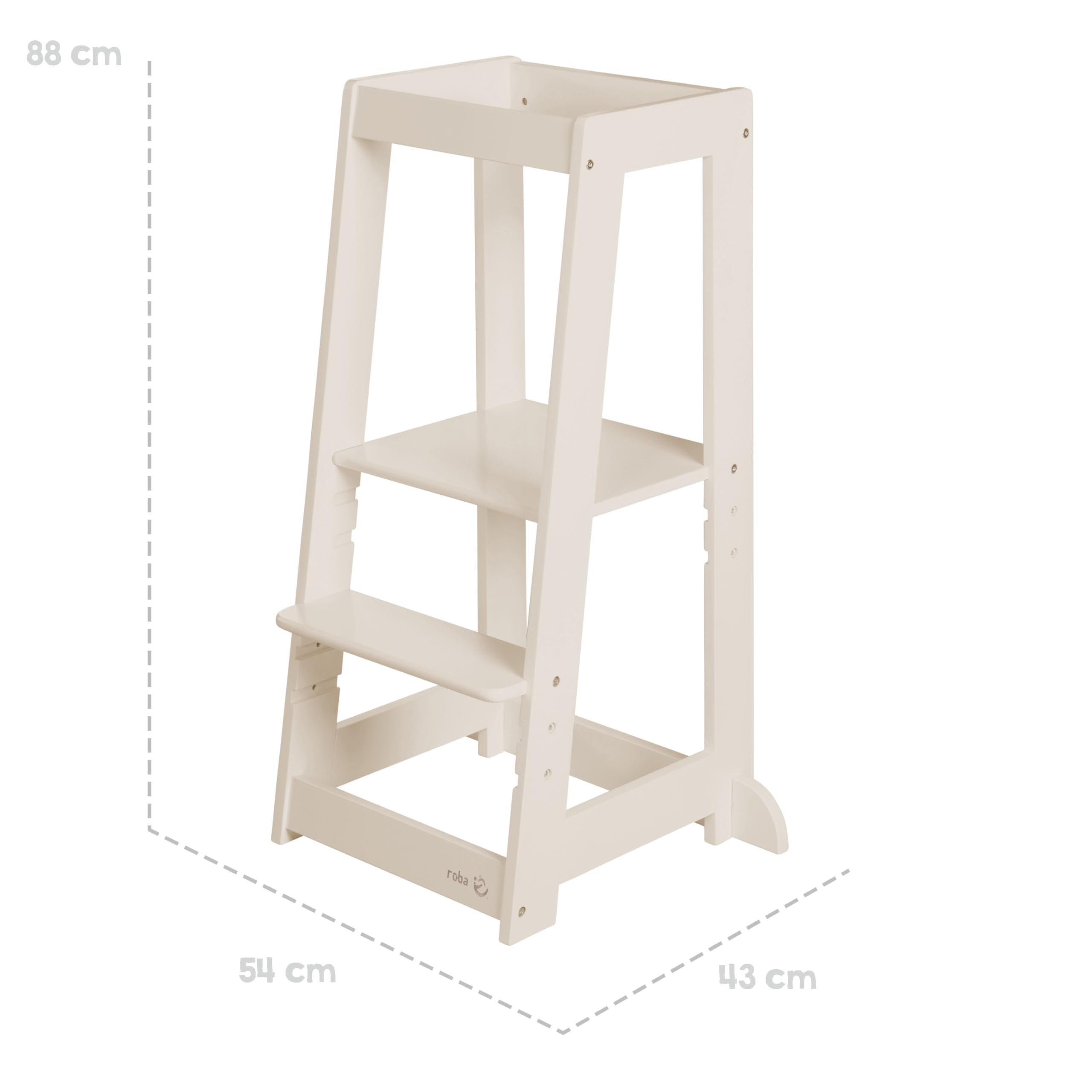 roba Torre Montessori 'Monti Step' - Sgabello sicuro per bambini - Ideale come aiuto in cucina - Capacità di carico fino a 80 kg - Legno certificato FSC - Beige/Cashmere