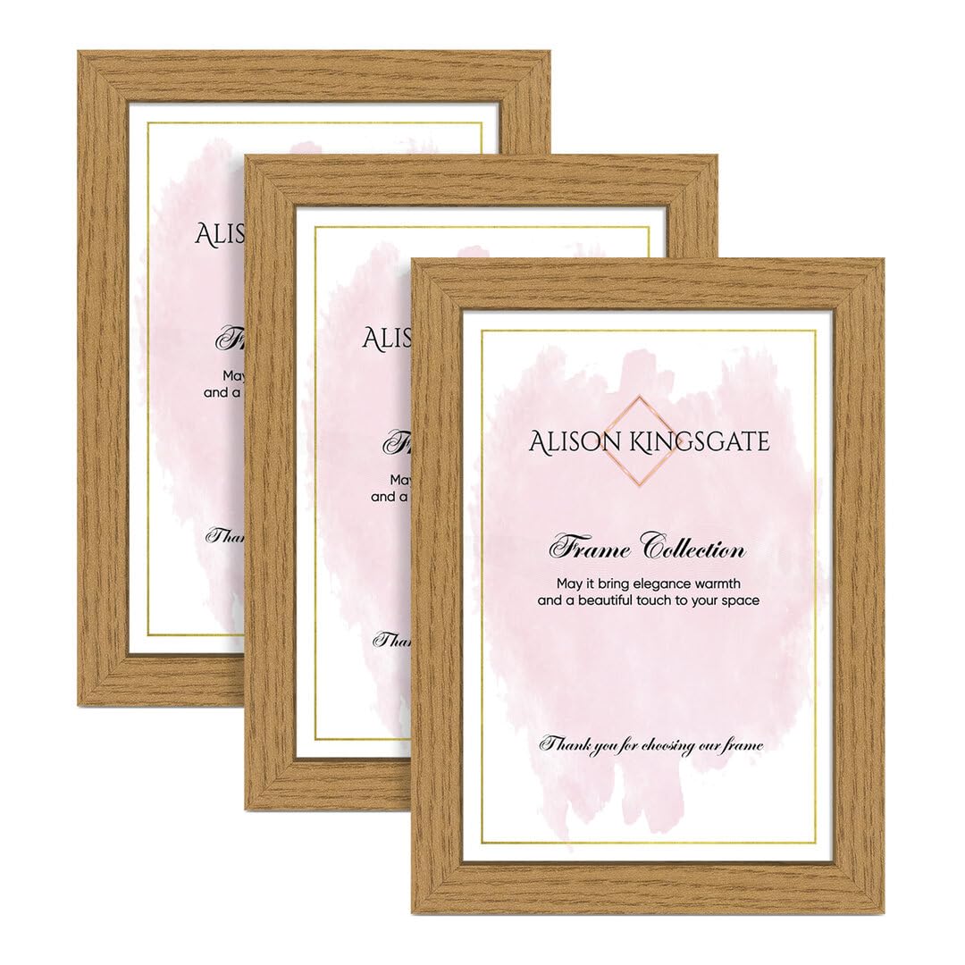 Alison Kingsgate Oak Picture Frame for Photo & Poster A3 - Pack of 3 — image 1