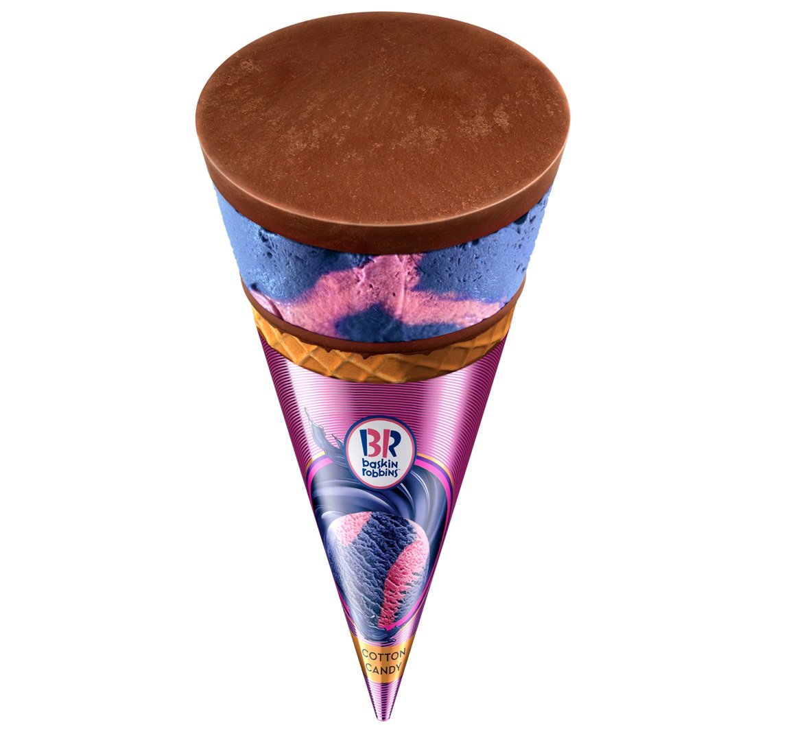 cotton candy ice cream cone