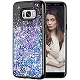 Galaxy S8 Case, Caka Galaxy S8 Glitter Case Starry Night Series Luxury Fashion Bling Flowing Liquid Floating Sparkle Glitter Girly Soft TPU Case for Samsung Galaxy S8 (Blue Purple)