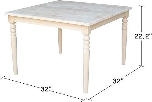 Miniatura 2 de IC International Concepts, Mesa cuadrada juvenil, madera real maciza, madera de parawood resistente, 32 x 32 x 22.25, montaje mínimo, bricolaje,