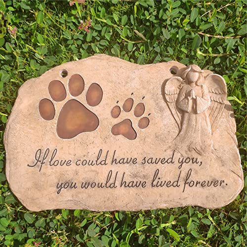Paw Prints Pet Dog Memorial Stones for Dogs or Cats Sympathy Pet Dog Memorial Gifts Loss Gifts Paw Prints Pet Dog Memorial Garden Plaques Grave Headstones with Angel  Cucciolini Doodles Paw prints pet dog memorial stones for dogs or cats sympathy pet dog memorial gifts loss gifts paw prints pet dog memorial garden plaques grave headstones with angel   cucciolini doodles