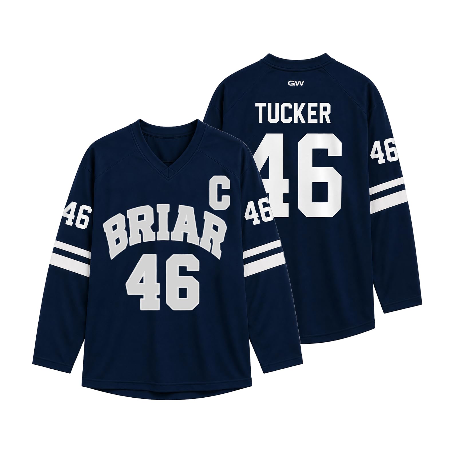 Off-Campus Merch Jersey V-Neck Sports T-Shirt for Men and Women, Ice Hockey Fan Shirt Graham 44 / Logan 22 / Tucker 46 / Di Laurentis 66, Briar-u Merch Shirt, Tucker#46f, S