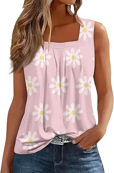 Spring Summer Plus Size Dressy Tank Tops for Women 2025 Womens Workout Floral Boho Beach Sleeveless Shirts Blouses