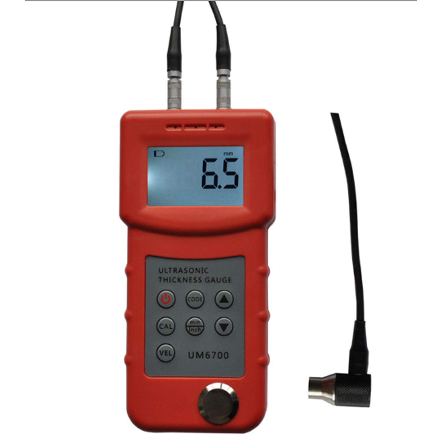Moisture Meter, High Precision UM6700 Ultrasonic Thickness Gauge Meter Measuring Range 1.0-280mm 4.5 Digits LCD Digital Metal Thickness Testing