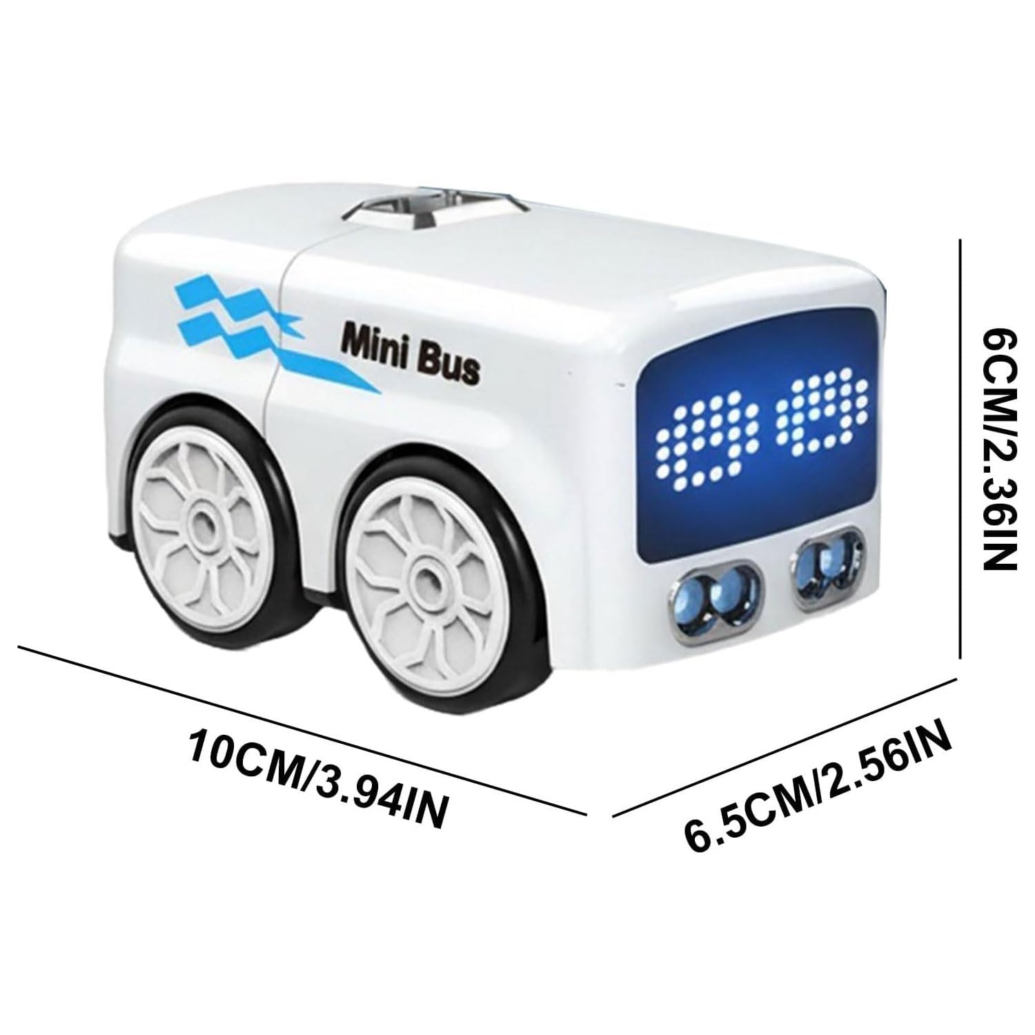 GUSHE Magic Mini Bus Spielzeug, RC-gesteuert mit Auto-Ausdrücken und 4 Spielmodi, Intelligentes Ferngesteuertes Auto mit Sensor, Automatische Vermeidung Patrouille Linie Fahren Spielzeug Auto (Weiß)