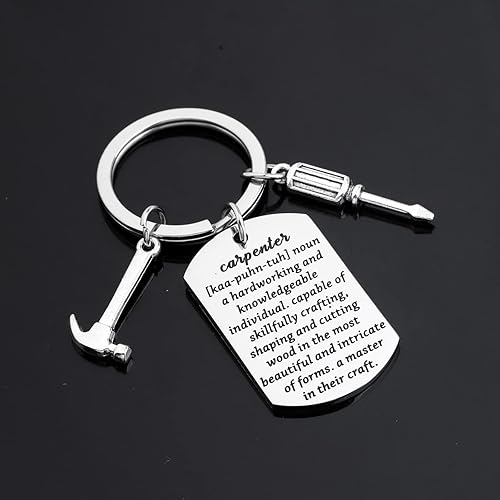 Miniatura 3 de FAADBUK Llavero de carpintero para carpintero, regalo para carpintería, martillo, regalo mecánico, regalo para papá y abuelo