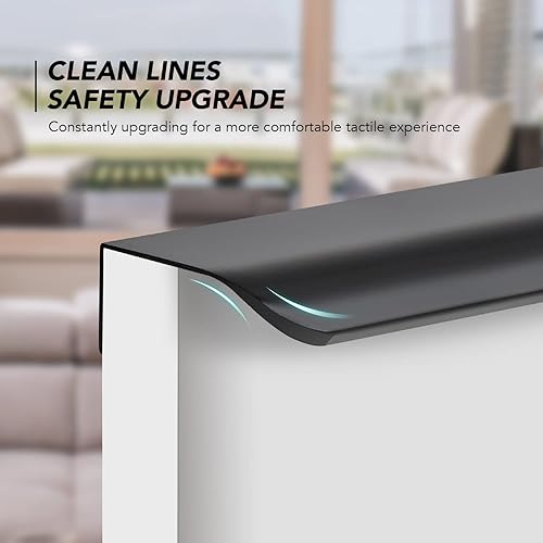 Miniatura 5 de Paquete de 10 manijas negras para gabinete, manijas de gabinete de 5.906 in5.9 pulgadas, tiradores de borde de dedo, tiradores de gabinete para