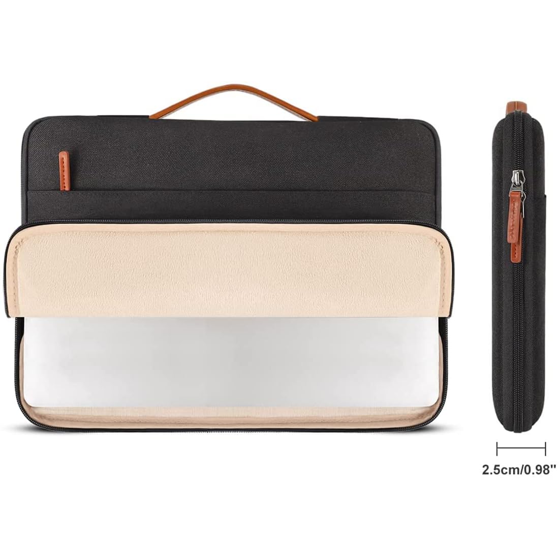 Funda Tableta Funda for portátil de 15,6 y 17 Pulgadas, maletín, Bolsa Resistente al Agua, Protector Transporte con asa Mochila portátil(Grey,15.6-Inch)