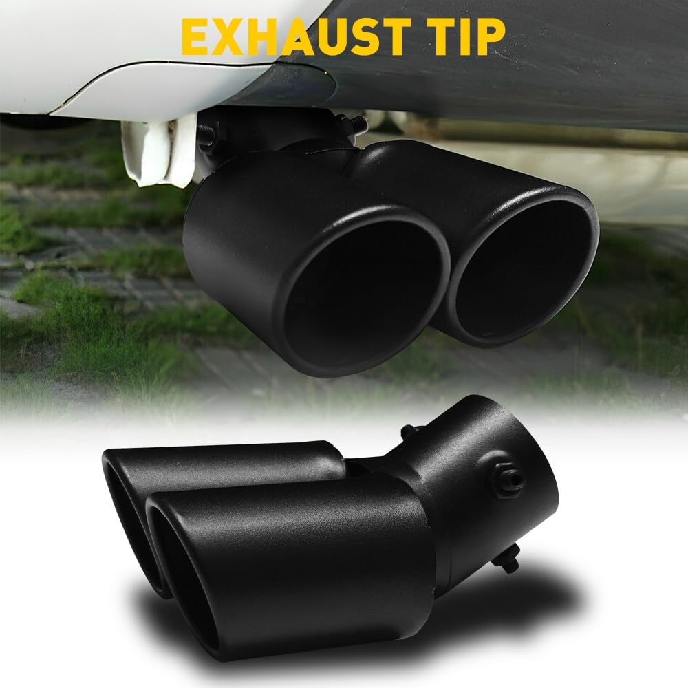 Car Exhaust Muffler Pipe Końcówka wydechu samochodu końcówka rury wydechowej pasuje do o średnicy 1,5-2,4 cala ze stali nierdzewnej Tłumik Samochodowy