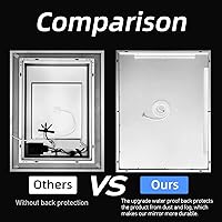 Vista 8 de Espejo LED para baño de 48 x 30 pulgadas, retroiluminado + espejo de tocador iluminado frontal con luces para pared con antiniebla, regulable