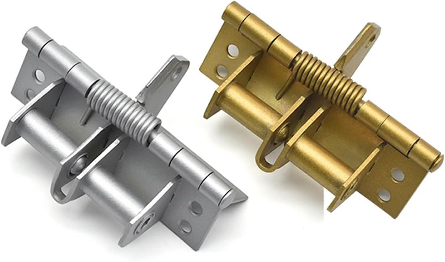 Invisible Self-Closing Door Hinge Automatic Rebound Hinge 90 Degrees Positioning Door Closer Spring Loaded Door Hinge(Gold)