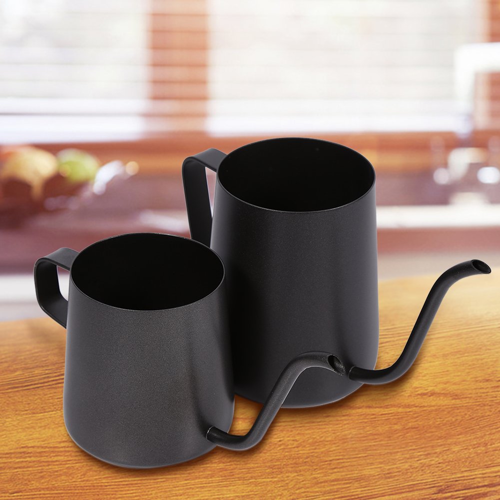 Nero Pittura in Acciaio Inox pour Coffee Drip Pot bollitore con beccuccio Over a Collo d' Oca Control 250 ml/350ml