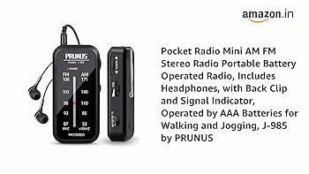 Radio Portatile PRUNUS J-328 - FM, Lettore MP3, Registratore Vocale, Ricaricabile USB (Rosso)