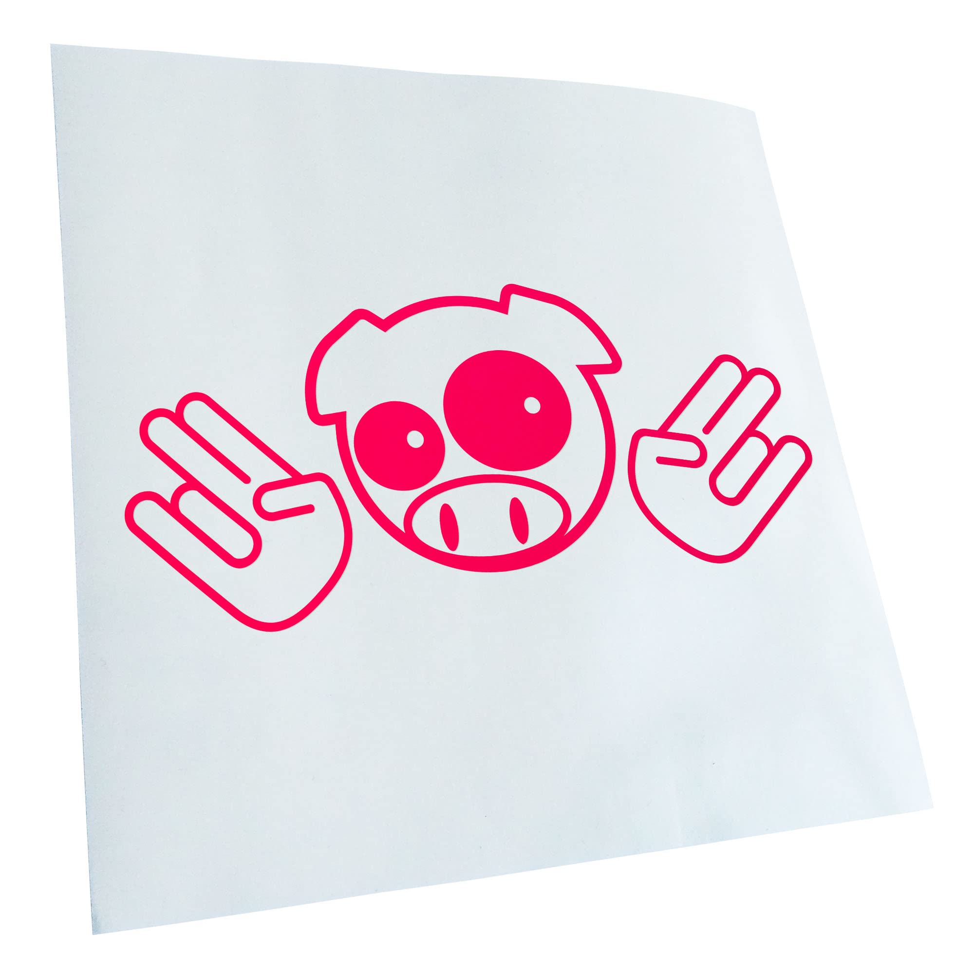 Kiwistar - Car Sticker - Neon Pink - 50 x 50 cm JDM Pig Shocker - Rear Window Car Sticker Weatherproof for Car Truck Moped Truck - Sticker Exterior Self-Adhesive Tuning Accessories for Window Vehicle
