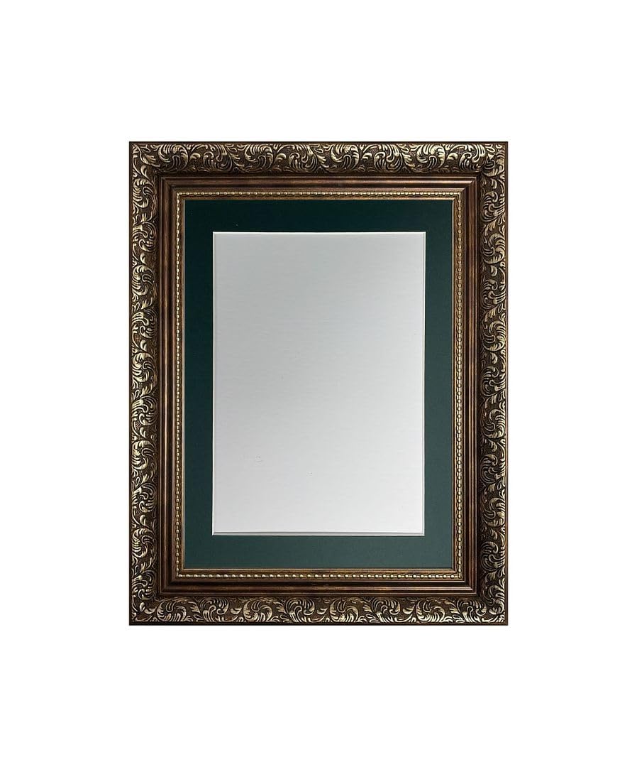 FRAMES BY POST Large Dahlia Bronze Picture Photo Frame with Dark Green Mount 6 x 4 Image Size 4.5 x 2.5 Inch โ image 1