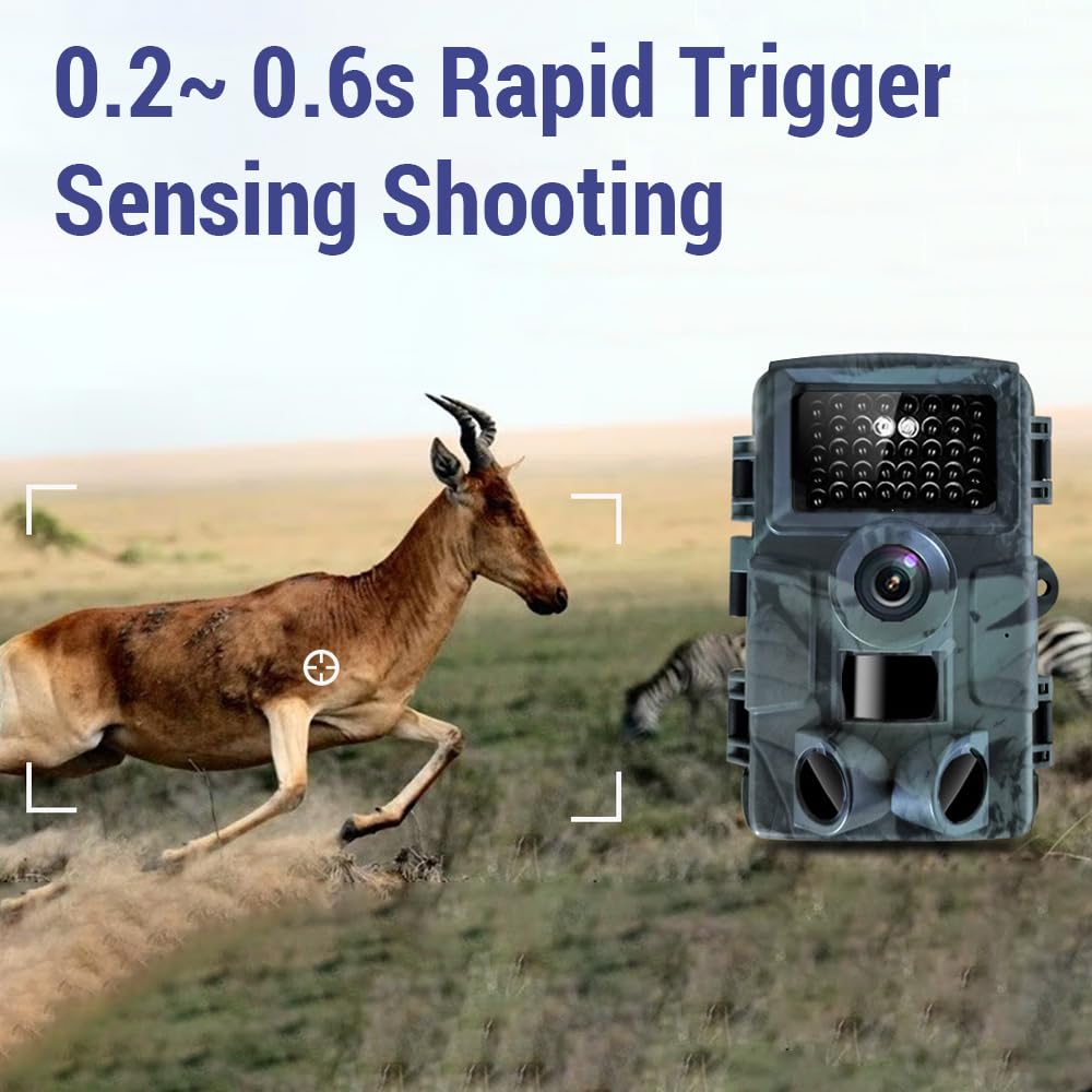 Jemora Caméra de Chasse étanche activée par Le Mouvement, Vision Nocturne WiFi, avec lumière Infrarouge sans Lueur 940nm