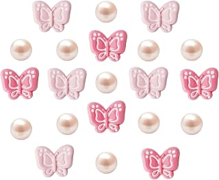Arrebolli Cute Butterfly Flower Shoe Charms for Girls, 25Pcs Pink Girly DIY Shoe Decoration Charm for Girls, Party Favor