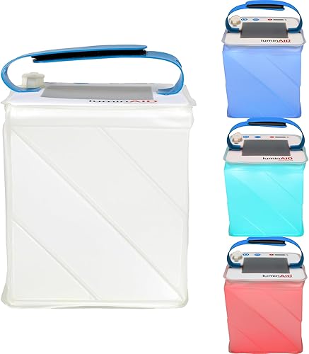 LuminAID Nova Colors - Linterna solar para campamento, lámpara LED giratoria para inflar con 8 modos de color, perfecta para camping, senderismo,