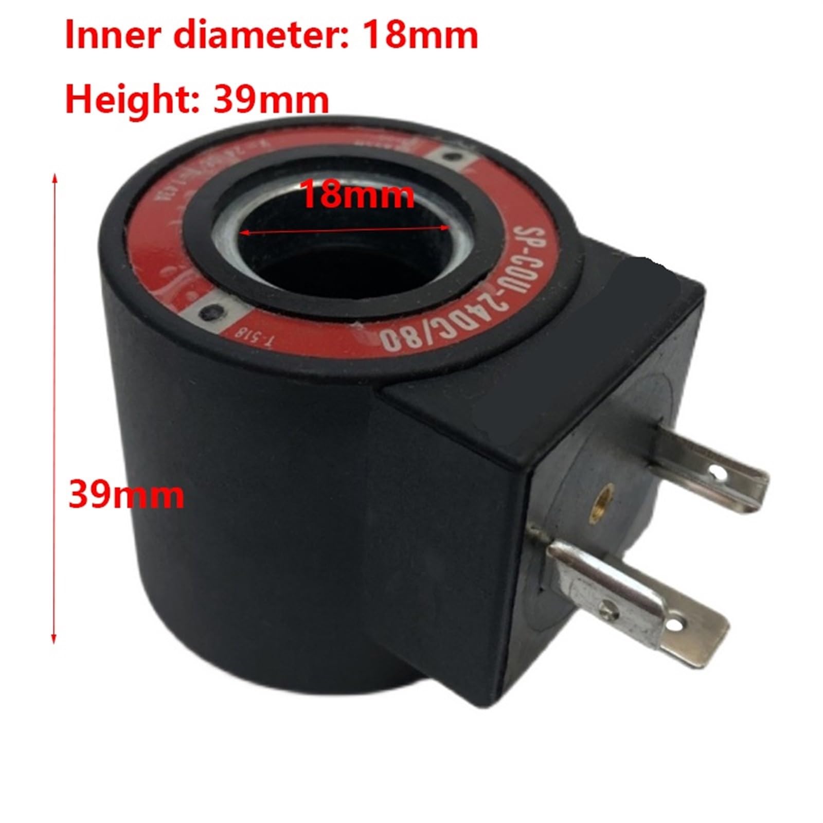Bobina dell'elettrovalvola SP-COU-24DC/80 SP-COU-12DC/80 Diametro Interno 18 mm Altezza 39 mm SP-COI-230/50/60/80 SP-COI-110/50/60/80(SP-COU-12DC-80)