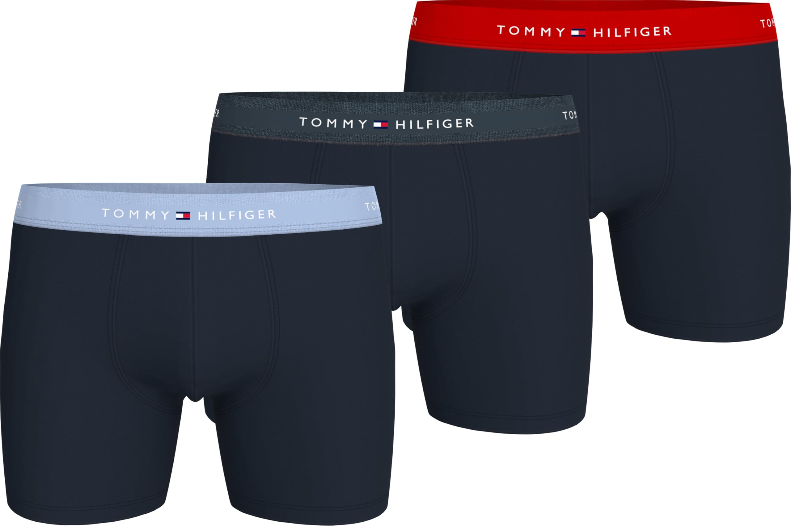 Tommy Hilfiger Herren 3er Pack Boxershorts Briefs aus Baumwolle, Mehrfarbig (SWT Blu/Mil Den/Prim Red), XL