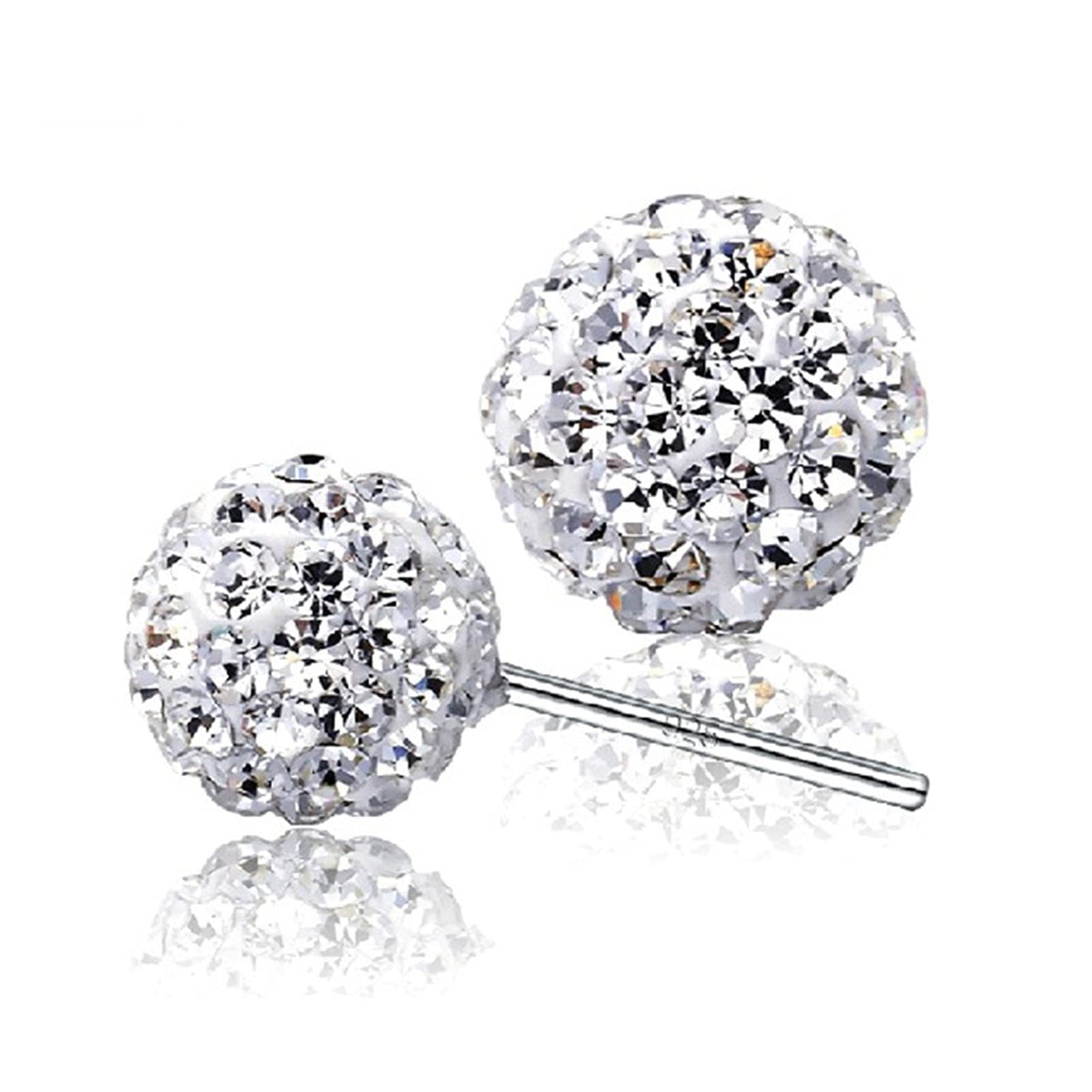 Amazon.co.jp: イヤリング 6/8 / 10mm白S925スタンププラタイヤリングマイクロディスコボールクリスタルスタッドイヤリング肌の女性ジュエリー卸売  (Main Stone Color : 6mm) : ファッション