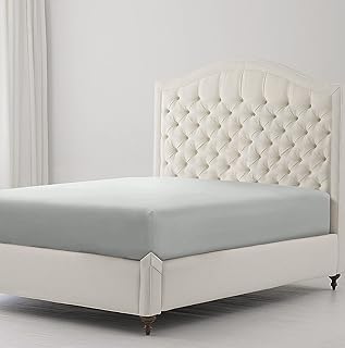 Sunshine Comforts Egyptian Cotton Fitted Sheets Breathable, Hypo-Allergenic 30cm Deep Pocket 400 Thread Count Bed Sheets Double Bedding & Linen- Grey Bedding Double 137 X 190 CM Double Fitted Sheet