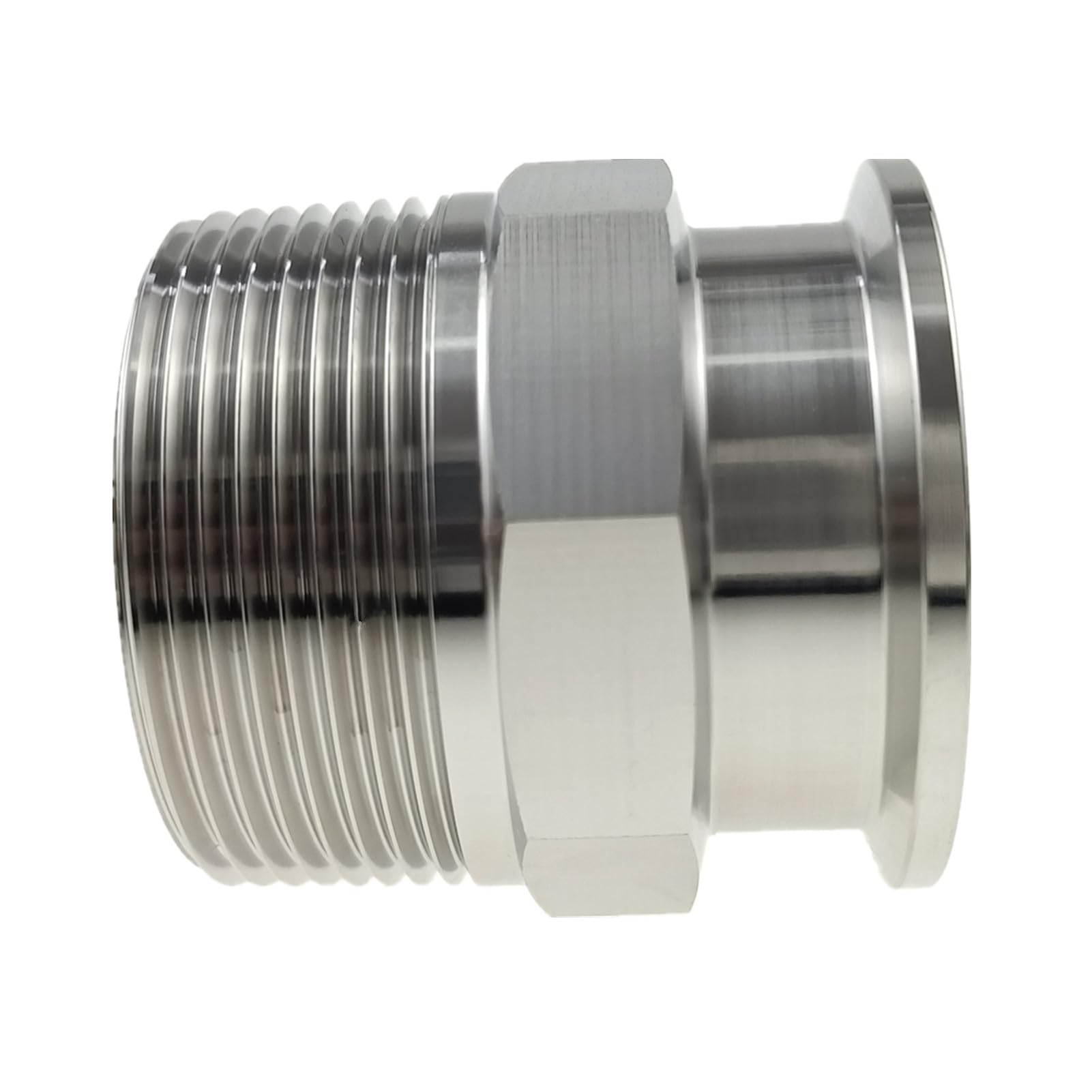 Geife Tri Clamp to NPT Male Threaded Straight Adapter Sanitary Tube Fitting 304 Stainless Steel (1.5