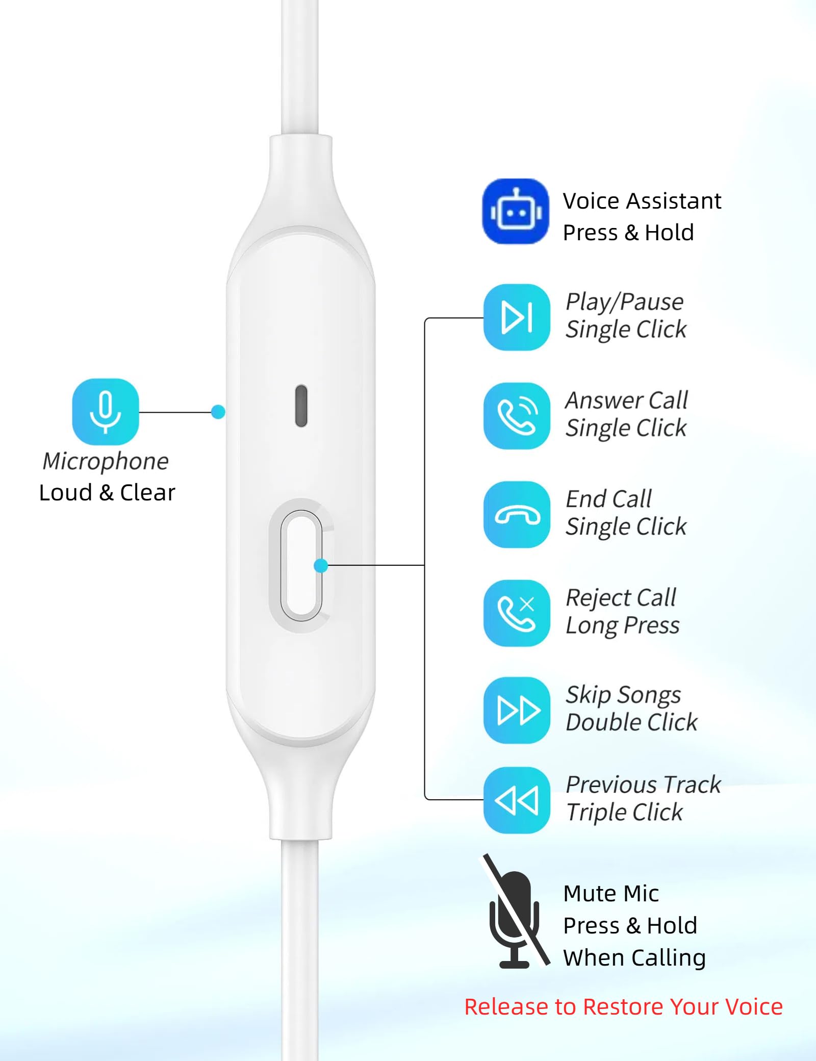 TOPAUX Auricolari in-ear con cavo da 3,5 mm con cancellazione del rumore, con microfono, per Steam Deck Chromebook, PC, computer, jack da 3,5 mm, cuffie da gioco con cavo, per Moto G 5G Stylus Play
