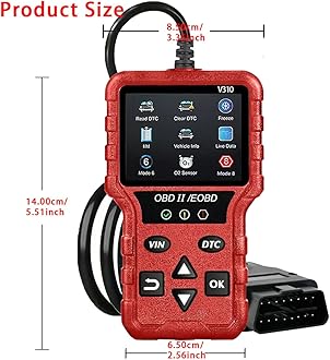 V310 OBD2 Scanner Code Reader, Engine Light Diagnostic Tool, Battery Voltage Tester, Compatible with Cars & Trucks Since 1996