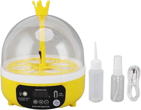 Agatige 4 Eggs Mini Incubator, Automatic Temperature Portable Poultry Hatching Machine Quail Incubator with Transparent Lid for Chickens Ducks Pigeons Automatic