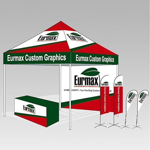 Miniatura 6 de Toldo Eurmax comercial de 3 m x 3 m, carpa para armar, toldos para fiestas en exteriores con 4 paredes laterales desmontables, con cierres, y bolsa