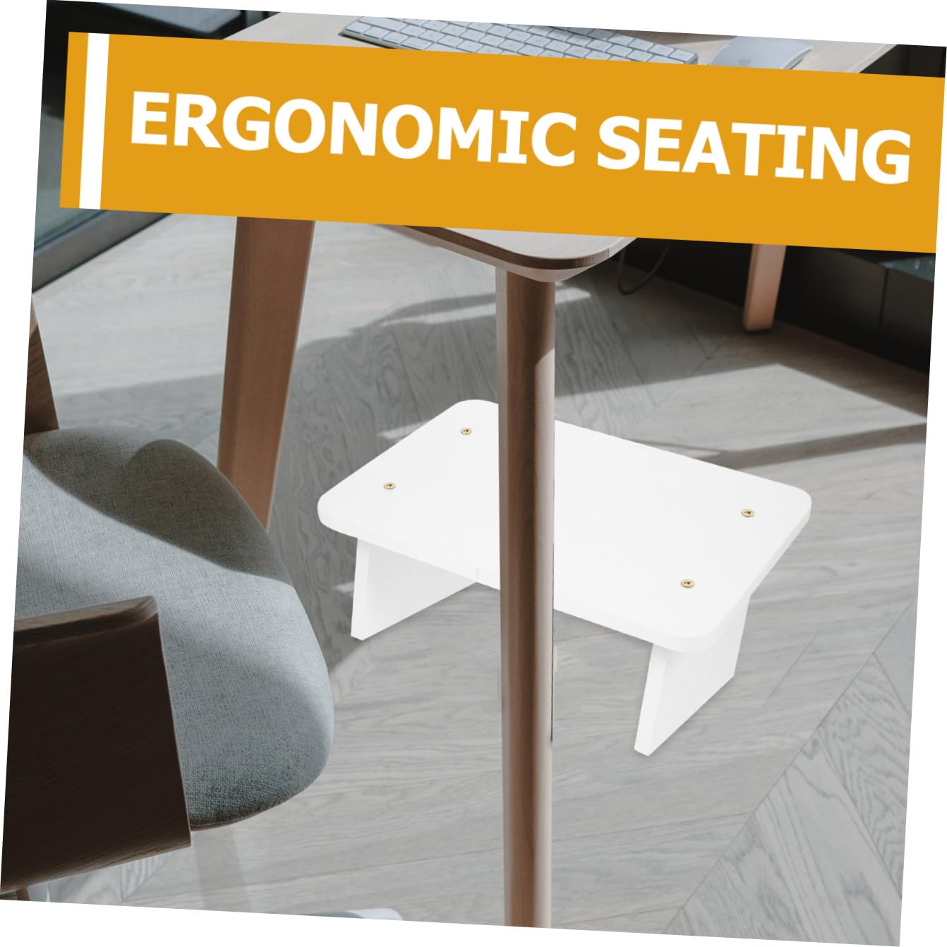 SUPVOX Poggiapiedi Antiscivolo in Legno 30cm Superficie Inclinata Colore Bianco Caldo per Uso Ufficio Sotto Scrivania, Supporto Ergonomico per Postura e Riduzione Affaticamento Gambe
