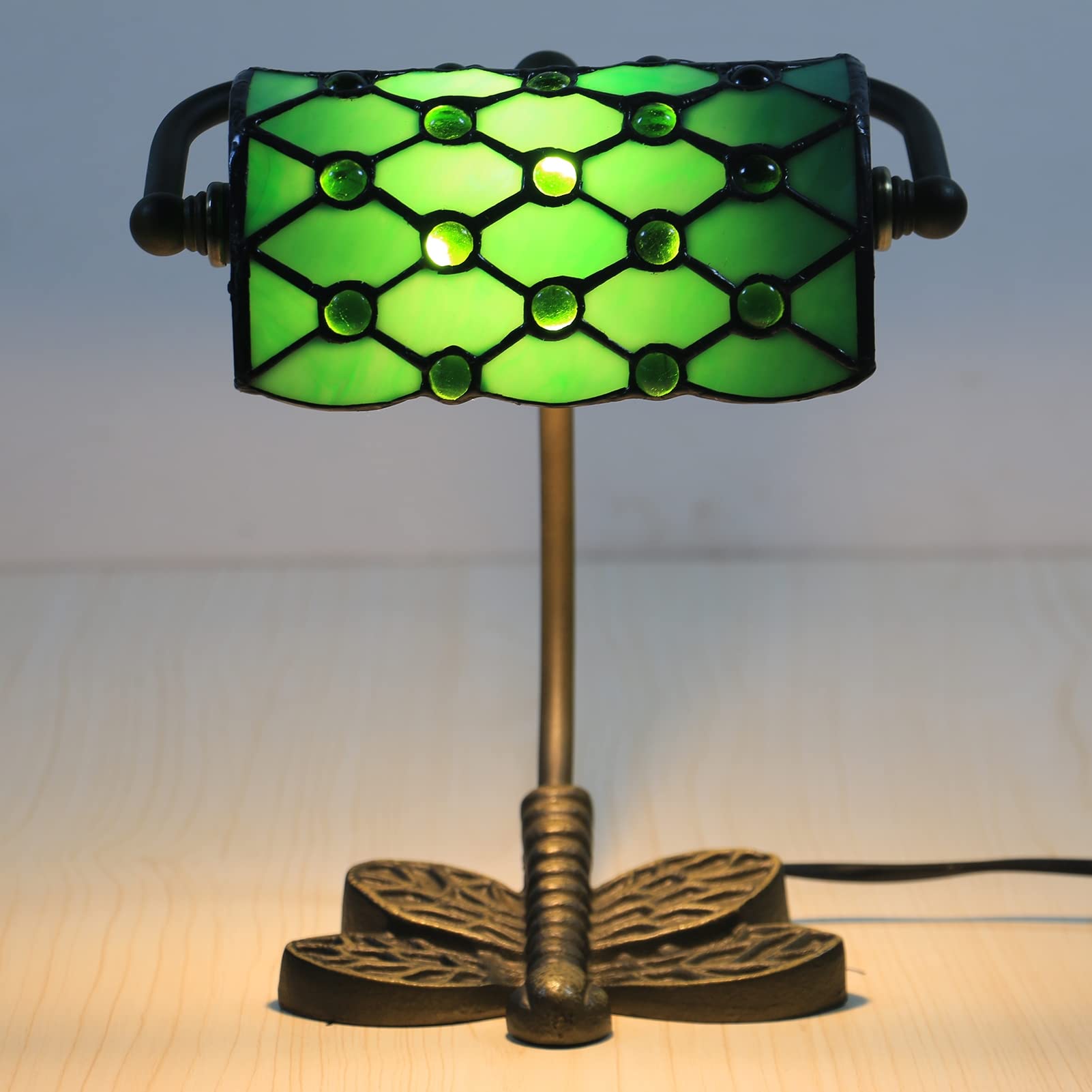Vert Lampe de Banquier, Vintage Verre Lampe Tiffany, Traditionnelle Lampe banquier pour Bureau bibliothèque étude Bureau Chambre