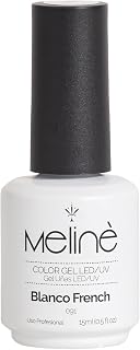Meliné Gel Nail Polish UV/LED, White French, Semi-Permanent for Professional Use, No Primer/Final Coat Needed, +30 Colors, Long-Lasting Full Coverage for LED/UV Lamps, 15ml/0.5 fl oz