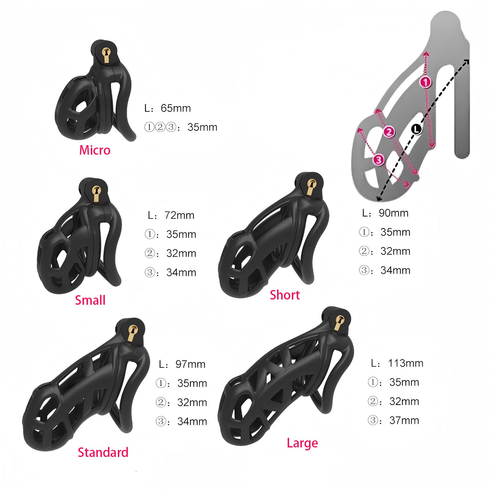 Chastity Cage Jouet Adulte Cage de Chasteté pour Pénis avec 4 Anneaux Courbés Différents Cage Chastetée en Résine Légère avec Ceinture et Serrure Cachée pour le Bndage du Pénis de l'Homme