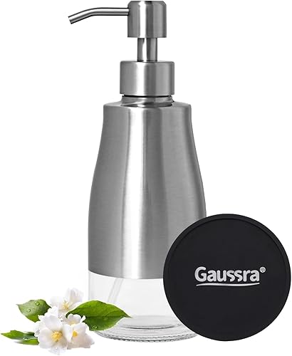 Miniatura 12 de Dispensador de Jabón Negro Gaussra con Posavasos y Adhesivos, Dispensador de Jabón para Cocina, Dispensador de Jabón de Manos para Baño, Dispensador