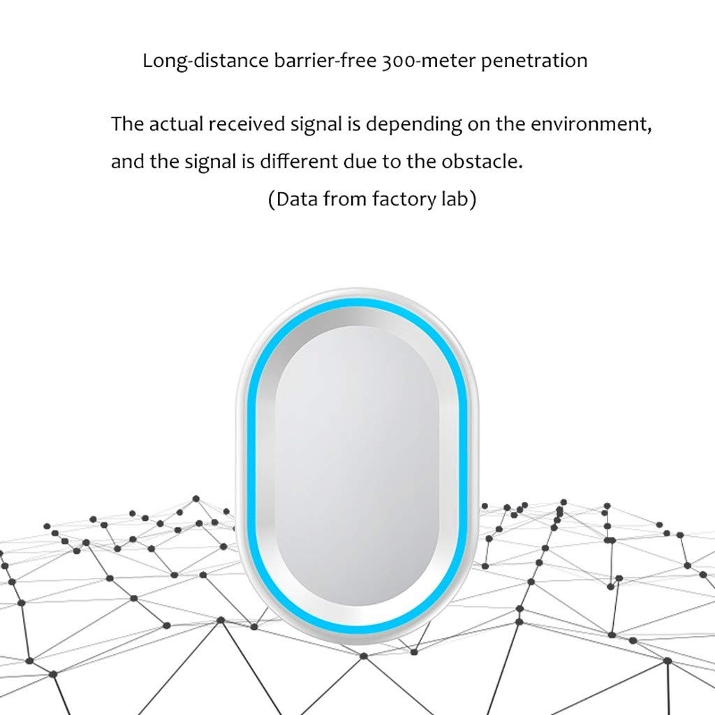 Remoto Timbre inalámbrico Inteligente de Control Remoto electrónico Timbre inalámbrico de casa sin Impermeable de la batería (Color : White)