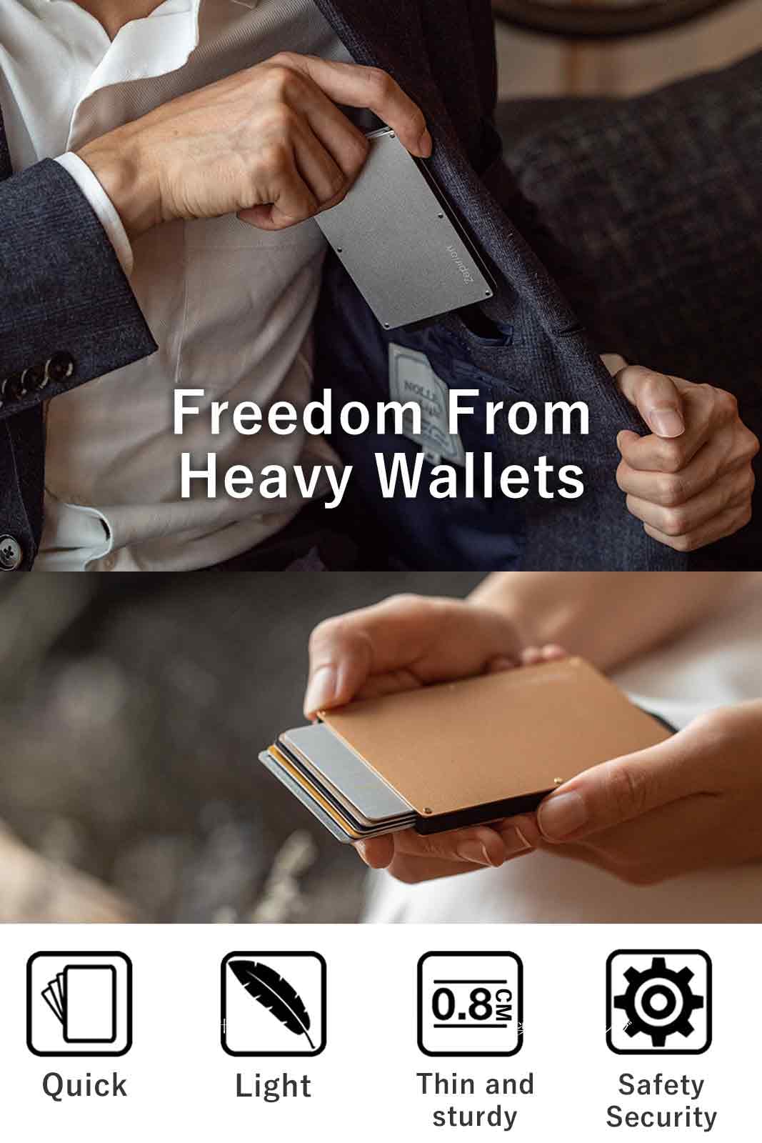 zepirion Pop Up Wallet, Slim Minimalist Credit Card Holder For Men and Women RFID Blocking Mini Metal Case (Tiffany Blue)