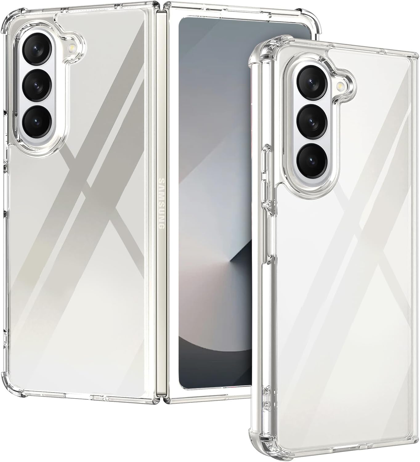 EGOTUDE Polycarbonate Shockproof Hard Back Transparent Cover Case for Samsung Galaxy Z Fold 6 (Clear)