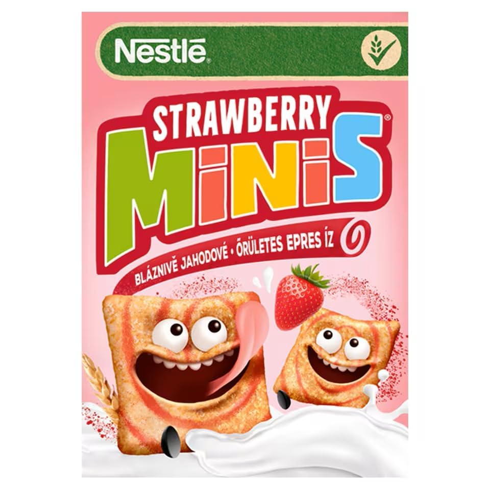 Cereales de desayuno Nestlé Strawberry Minis con fresa, 12 x 375 g (4,5 kg)