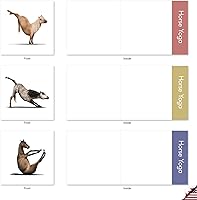 Vista 3 de The Best Card Company - 10 tarjetas de notas de yoga en blanco (4 x 5.12 pulgadas) - Tarjetas de notas en caja con sobres, tarjetas de animales