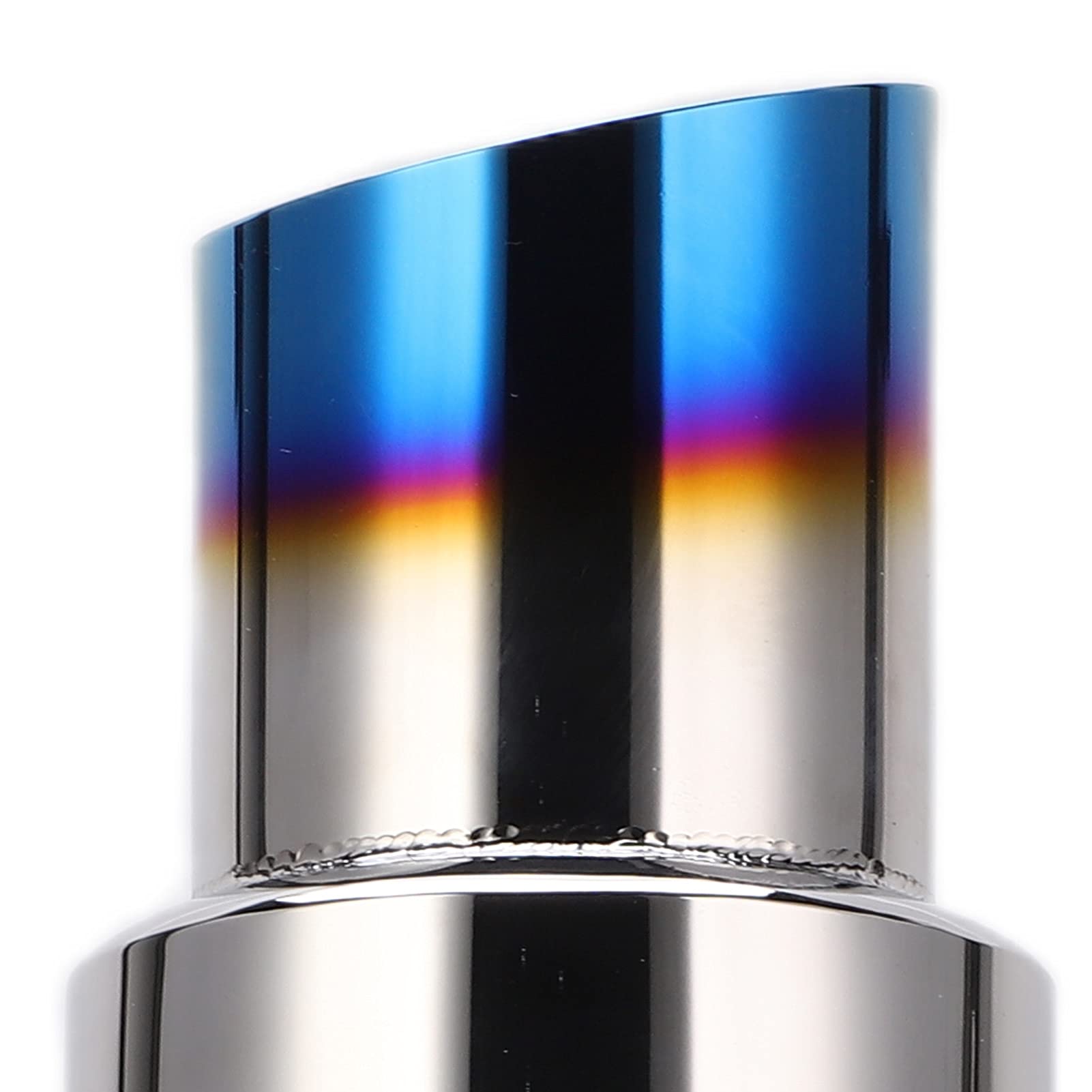 Silenziatore Di Scarico, Silenziatore Di Scarico Blu 2in-Inlet 3in-Outlet Silenziatore In Acciaio Inox Cotone Universale