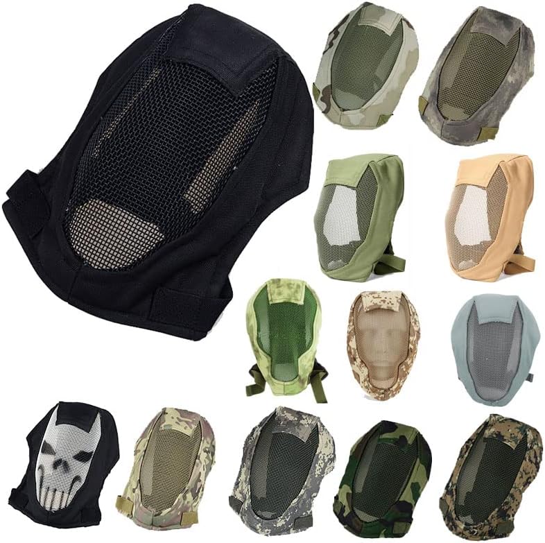 Outdoor Airsoft Shooting Face Protection Gear Double Belt V3 Metal Steel Wire Mesh Full Face Tactical Airsoft Mask