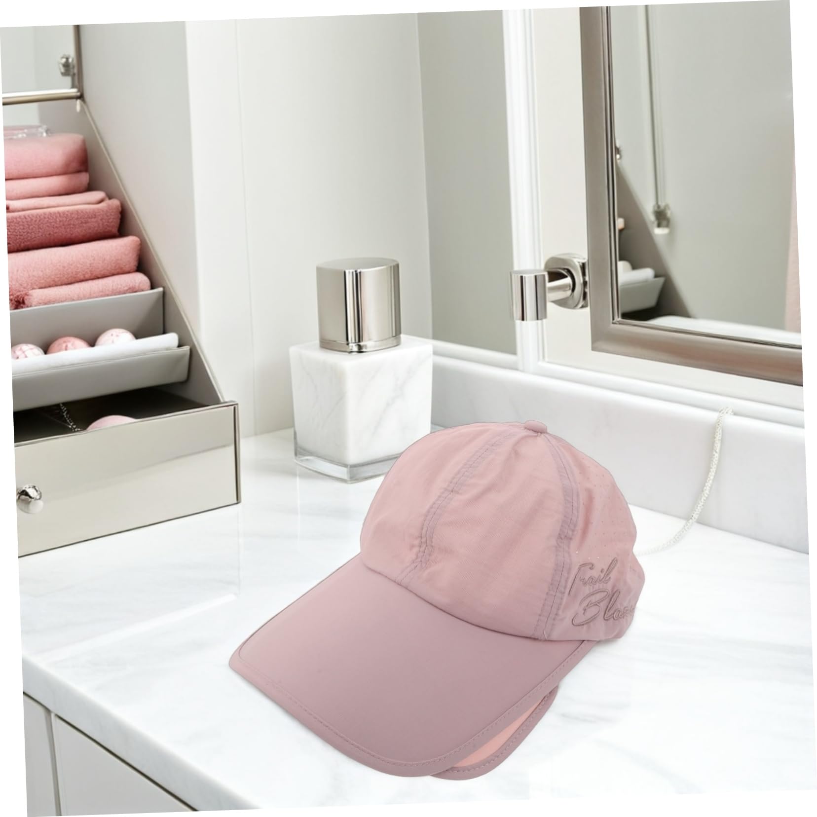 WOONEKY Sombrero de Visera Retráctil de ala Ancha Sol Gorra Deportiva Ajustable con Visera Solar para Mujeres y Hombres para Playa Golf y Correr