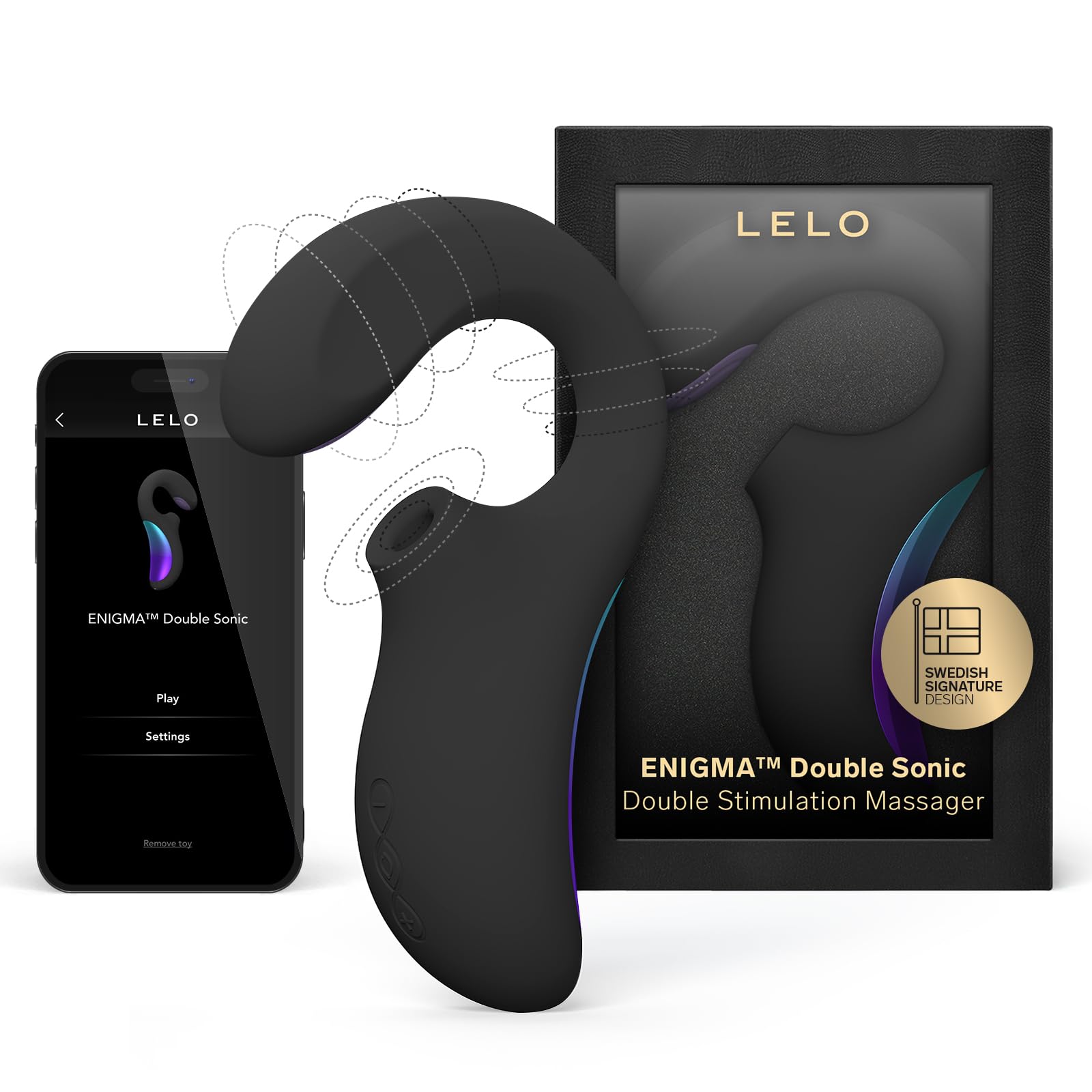 LELO Enigma Double Sonic Female Triple Stimulation Massager with Bluetooth App 8 Pleasure Settings and 2 Extra Modes