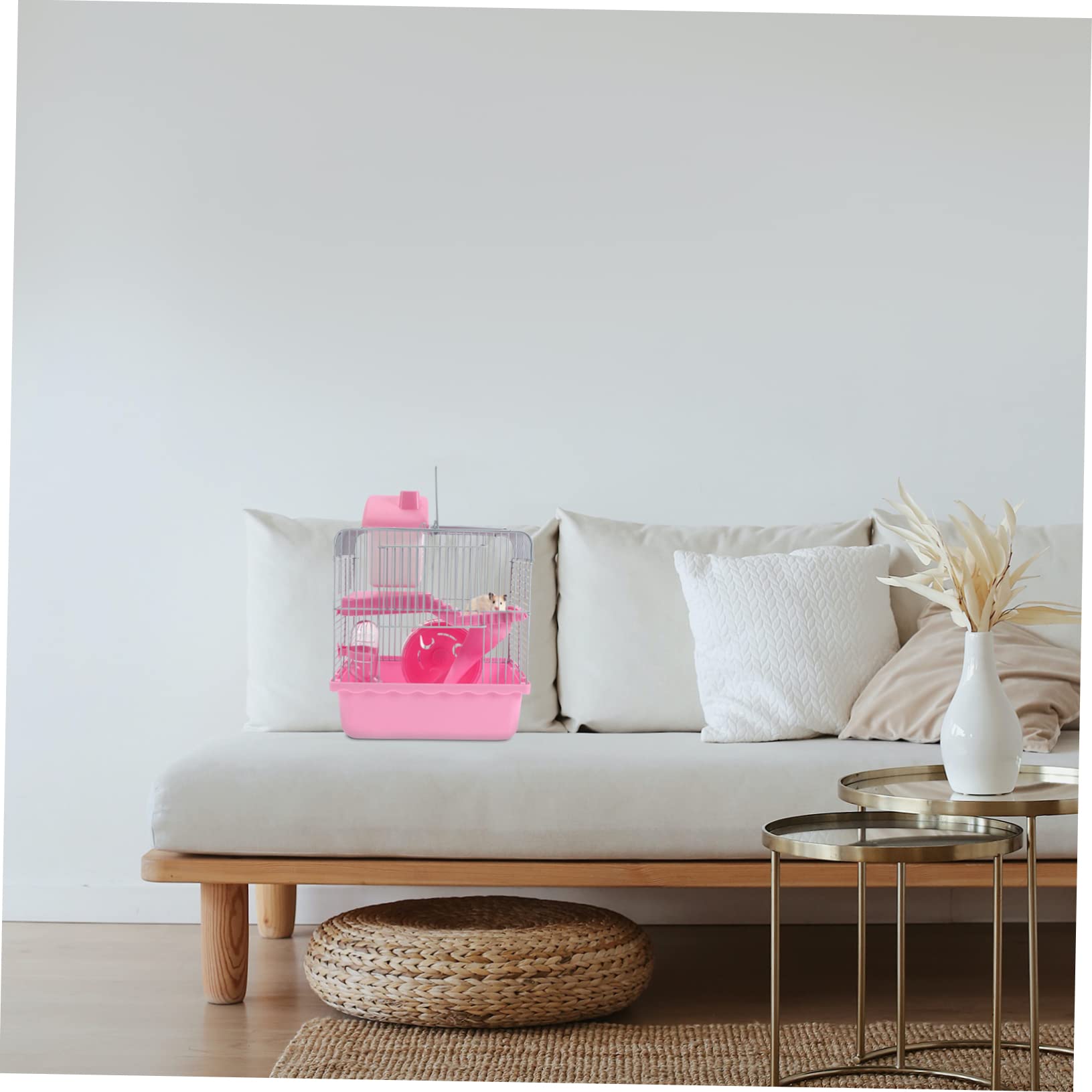 Toddmomy Cage à Hamster Double Couche en Plastique Rose, Petite Maison pour Hamster, Cachette pour Animaux de Compagnie, Jouet Rat, Usage Intérieur