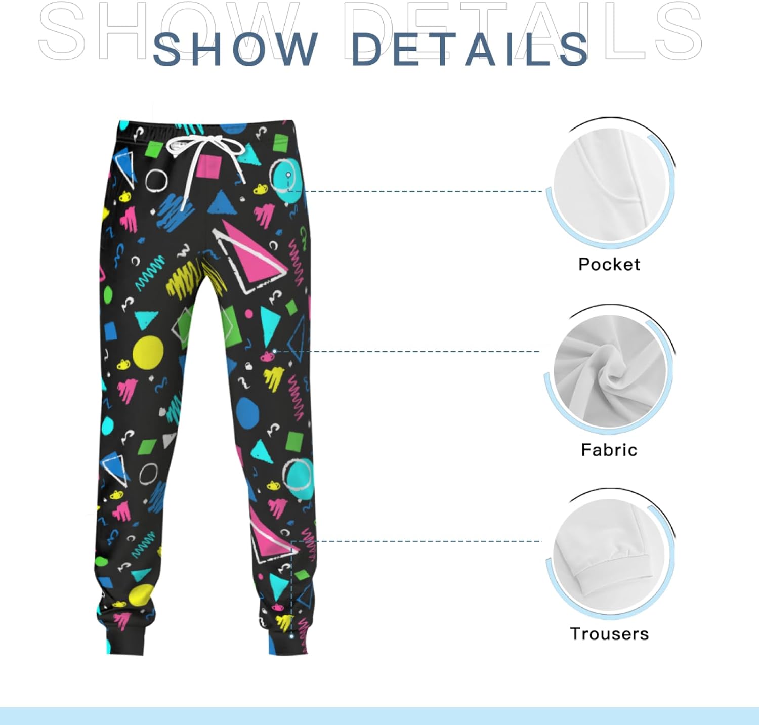 80s 90s Outfits for Men Joggers Sports Pants Funny Running Retro Sweatpants - Image 4