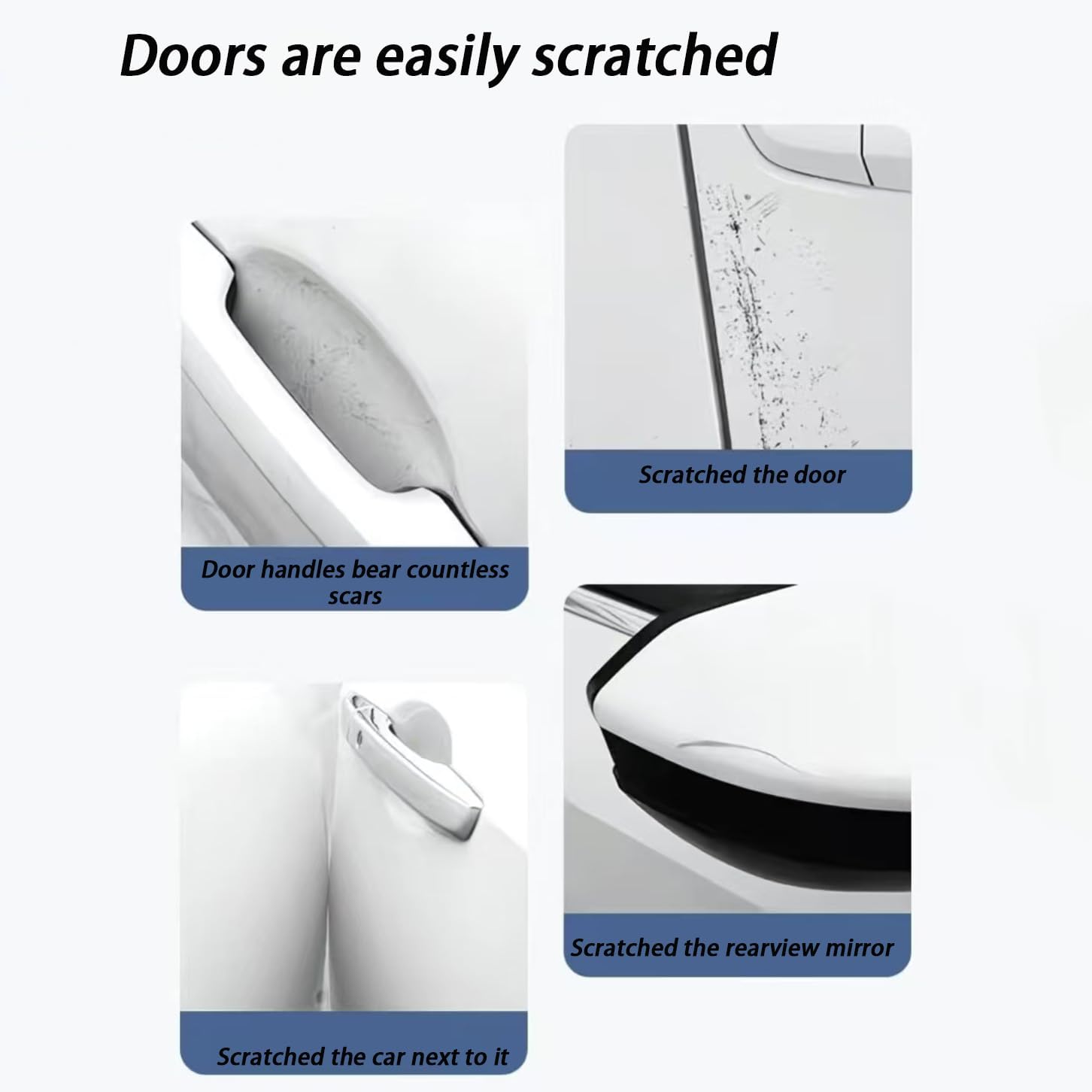 Durable Car Door Handle Protector for Ford Escape 2020-2025, Carbon Fiber Texture Door Cup Protector, Scratch-Resistant Impact-Resistant, Self-Adhesive, 8 Piece