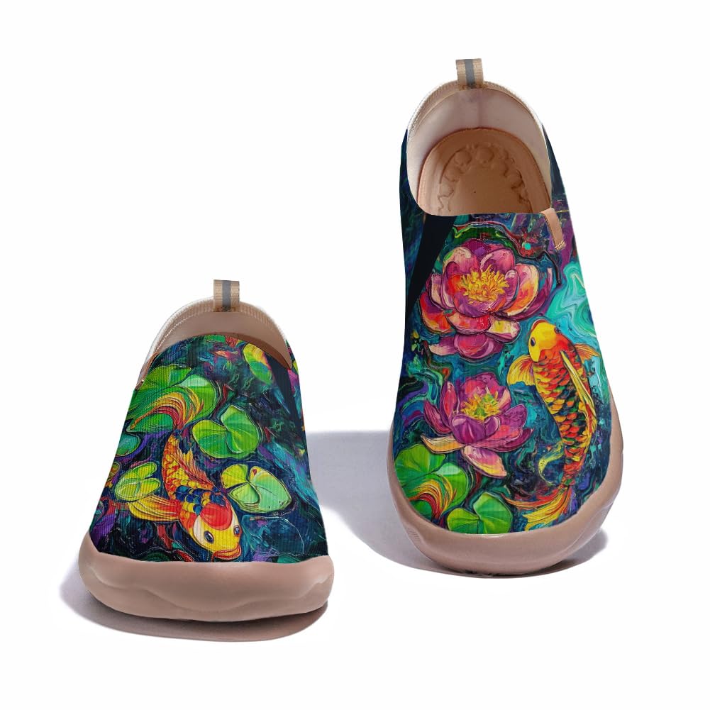 Women's Art Travel Slip-On Shoes Walking Lightweight Breathable Casual Comfortable Painted Flats Loafers